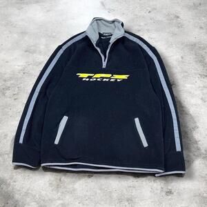 VTG 90s TPS Hockey 1/4 Zip Polar Fleece Sweatshirt Men Sz XL Lined Y2K Pullover